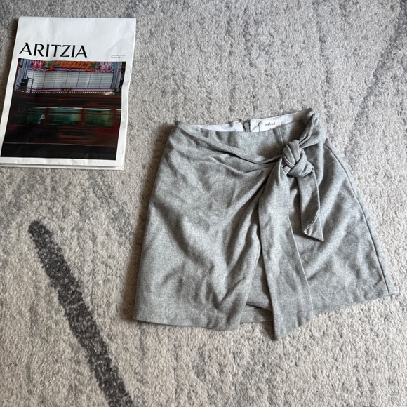 Aritzia Wilfred wrap-front skirt Grey wool & cashmere - Picture 2 of 3